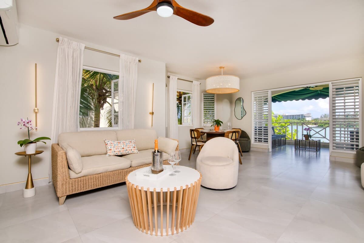 Living room and dining area