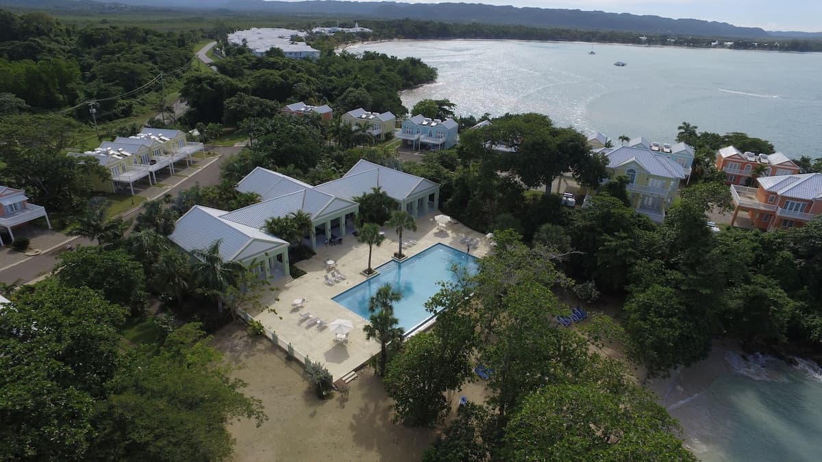 Aerial view of the Country Club's pool area